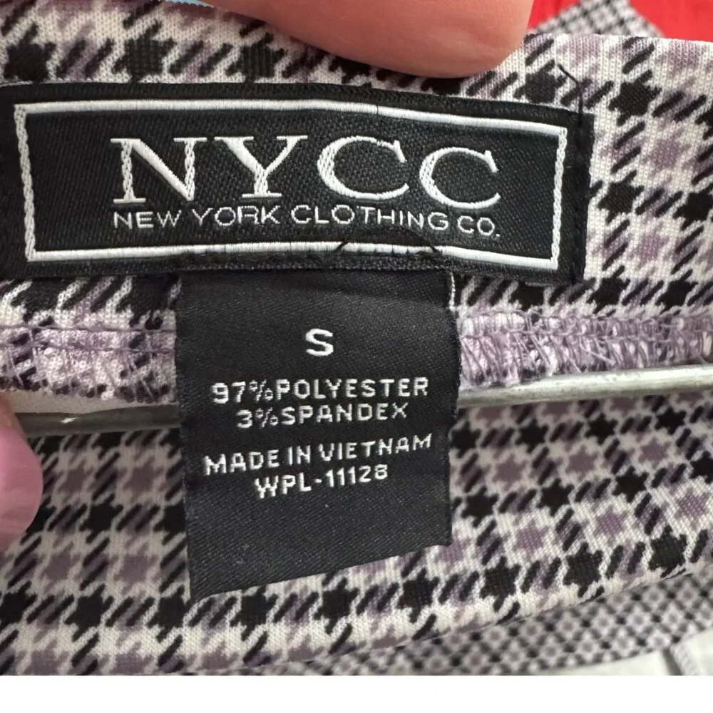 NYCC Houndstooth Fit & Flare Skirt Black Lilac Ivory Pull-On Size Small NWT - Picture 7 of 7